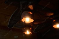 Люстра "Треугольная с глиняными плафонами"